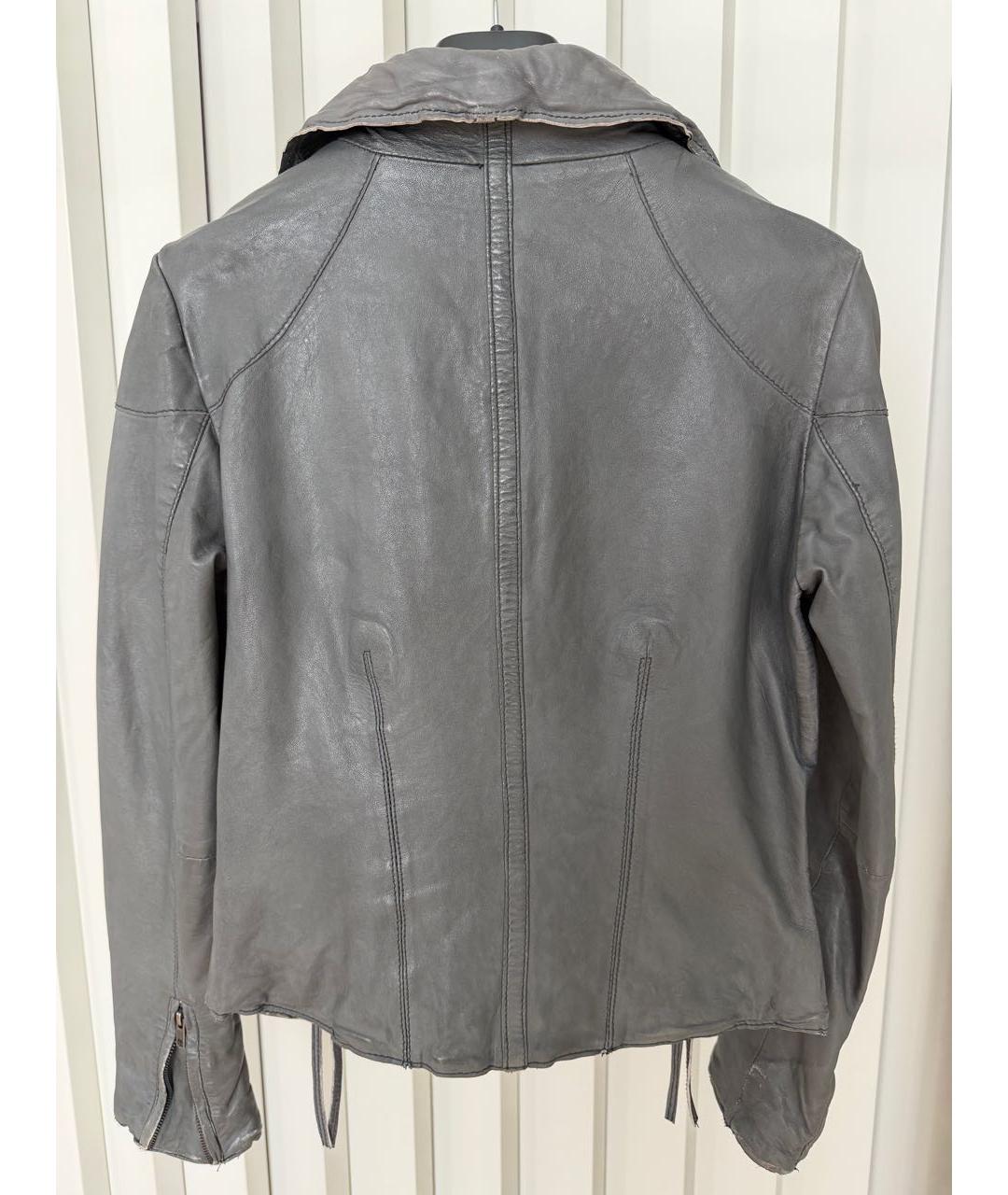 MUUBAA Серая кожаная куртка, фото 2
