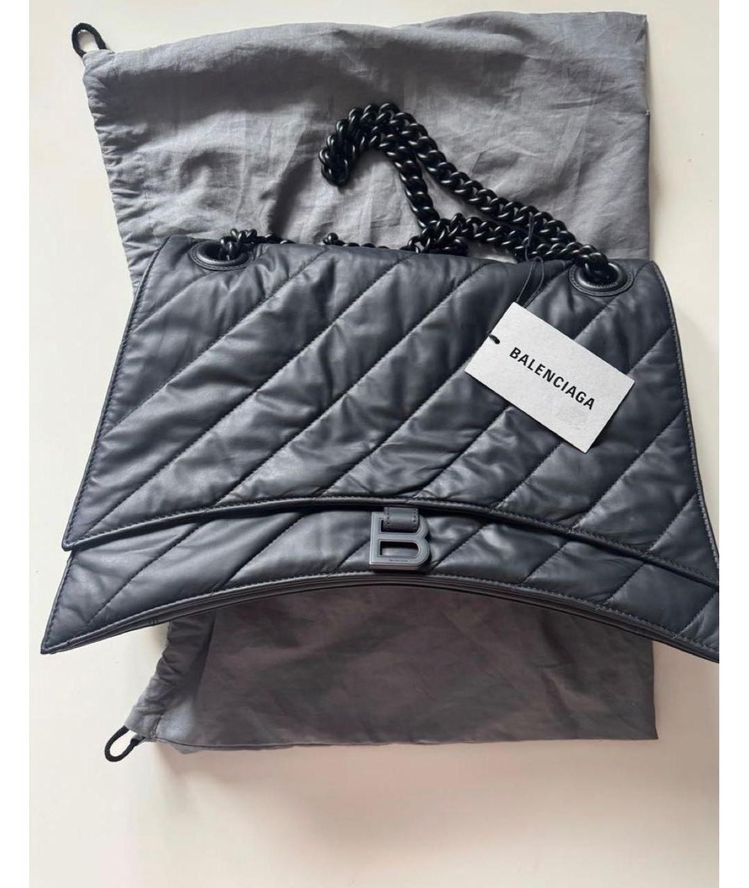 BALENCIAGA Черная кожаная сумка через плечо, фото 2