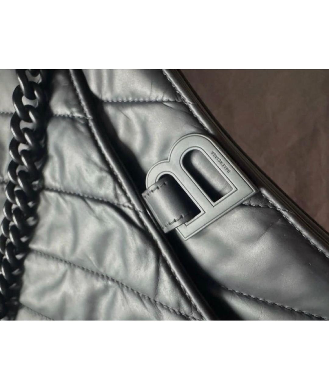 BALENCIAGA Черная кожаная сумка через плечо, фото 4