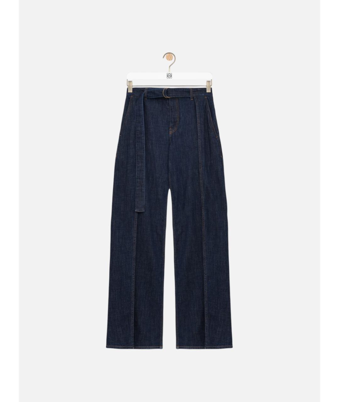 LOEWE Темно-синие хлопковые прямые джинсы, фото 5