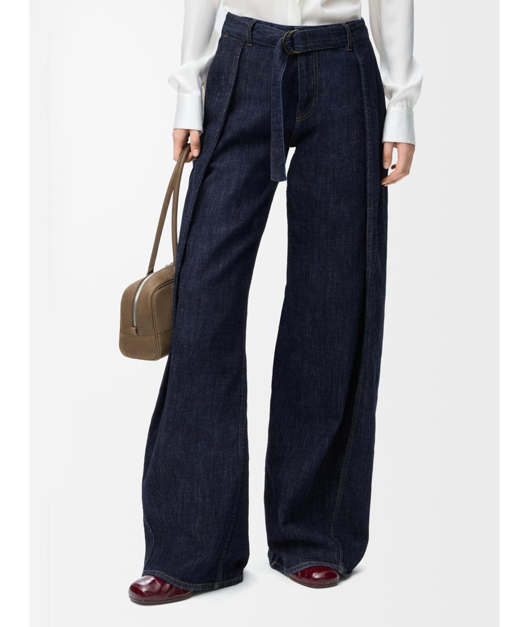 LOEWE Темно-синие хлопковые прямые джинсы, фото 3