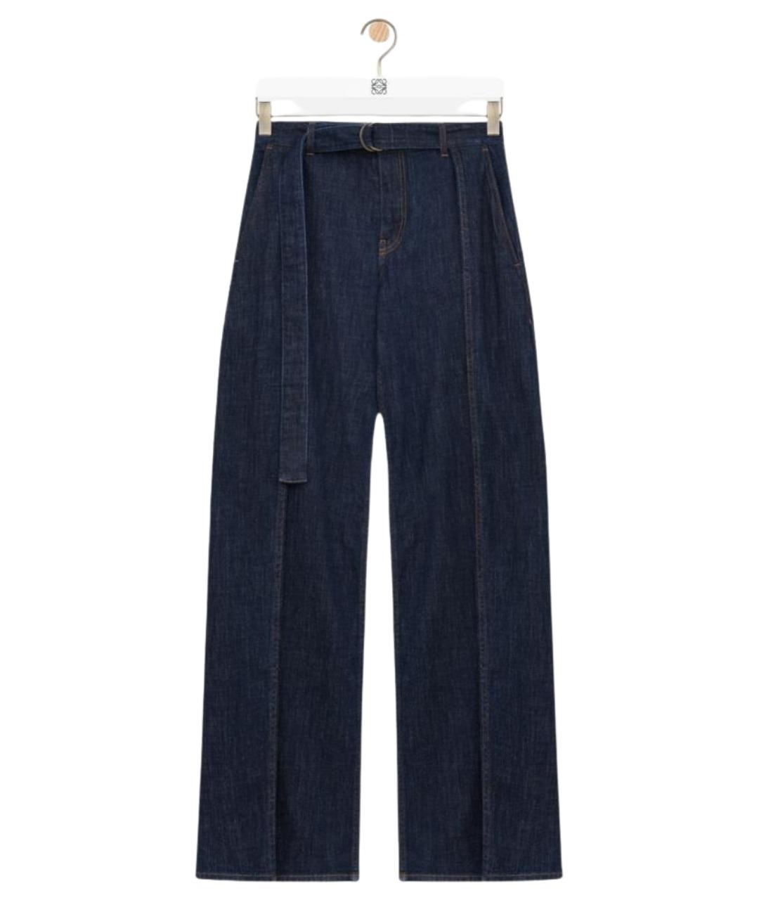 LOEWE Темно-синие хлопковые прямые джинсы, фото 1