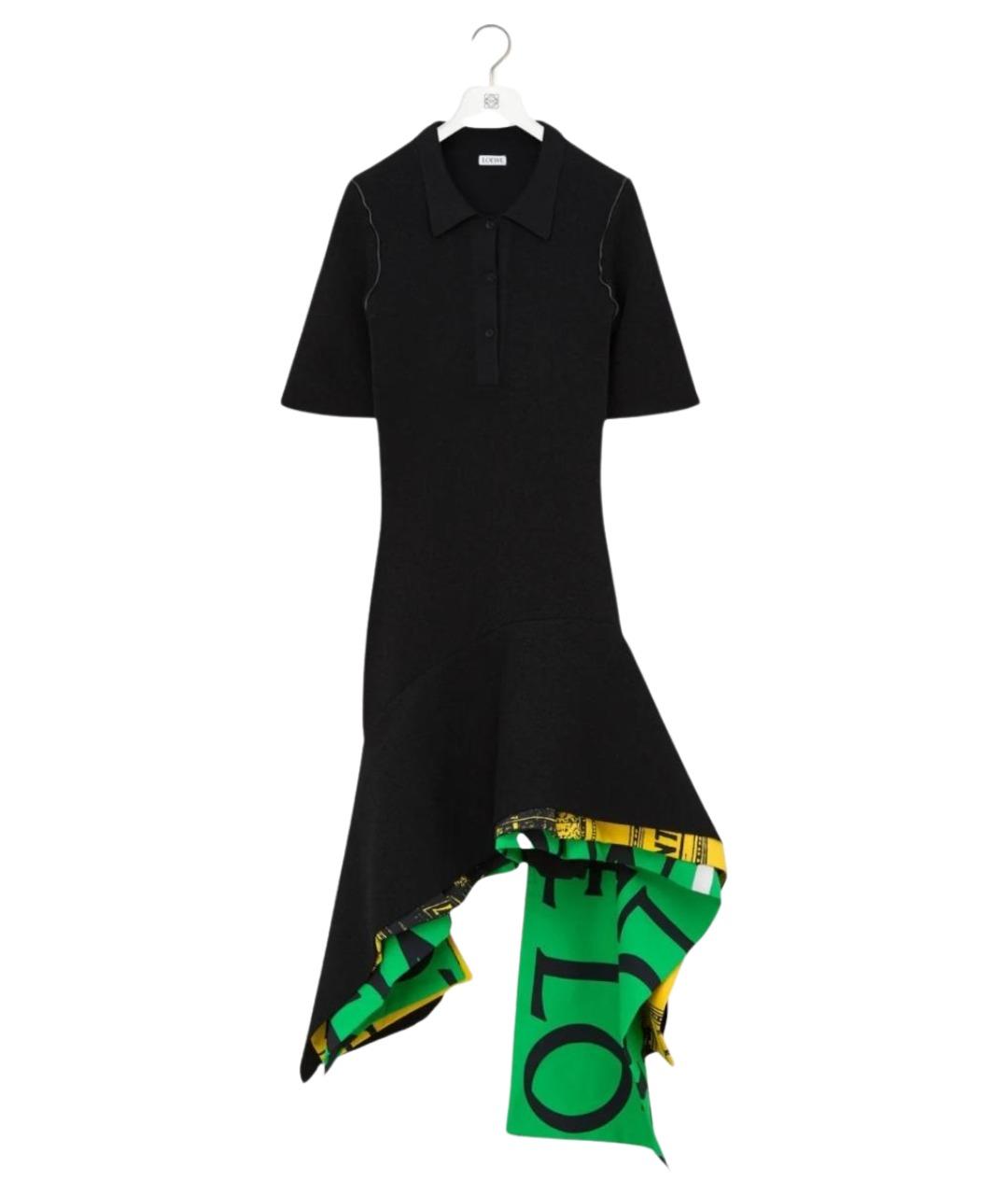 LOEWE Черное вискозное повседневное платье, фото 1