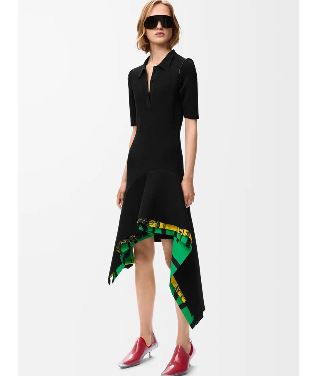 LOEWE Черное вискозное повседневное платье, фото 2