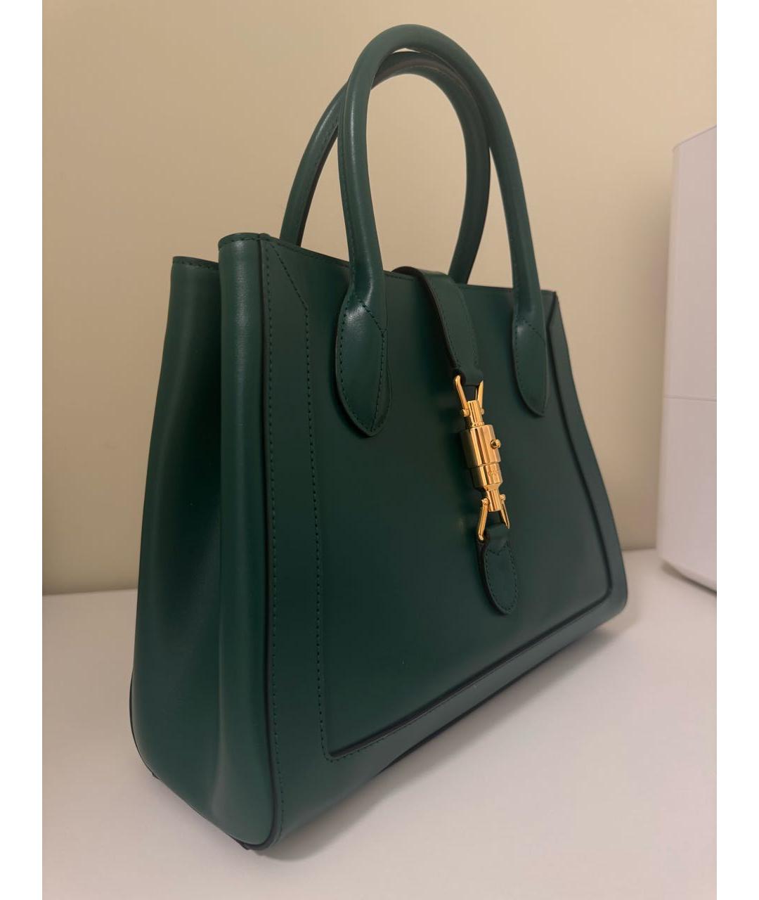 GUCCI Зеленая кожаная сумка тоут, фото 2