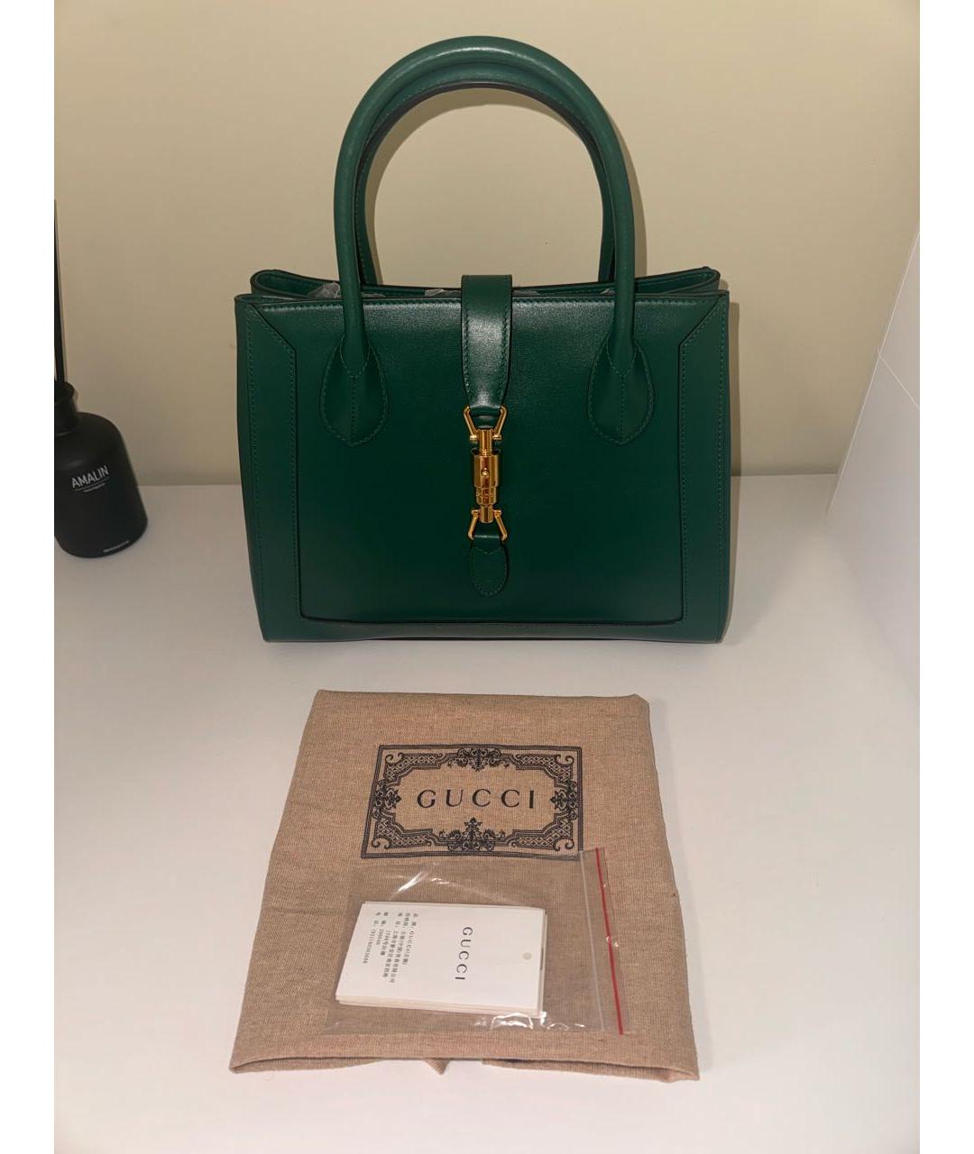 GUCCI Зеленая кожаная сумка тоут, фото 5