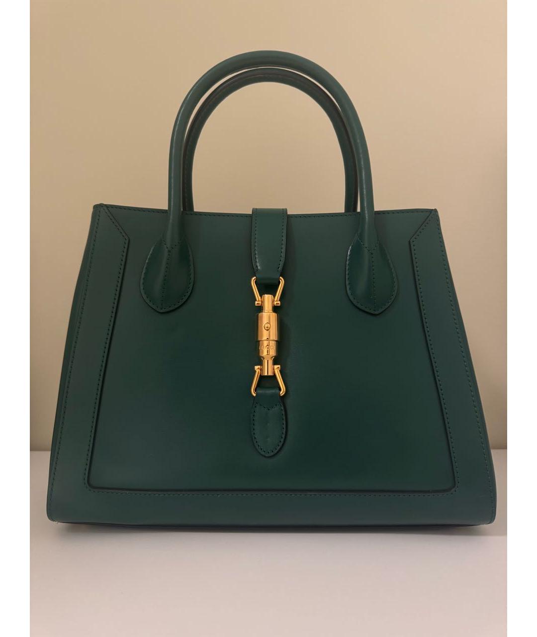 GUCCI Зеленая кожаная сумка тоут, фото 9