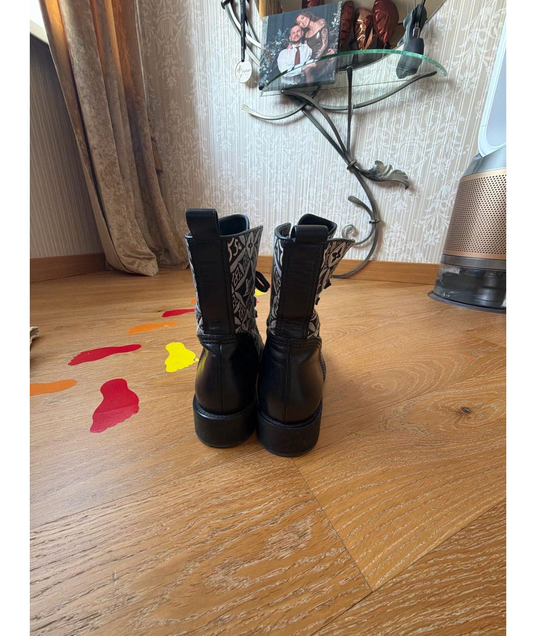 LOUIS VUITTON Черные кожаные ботинки, фото 4