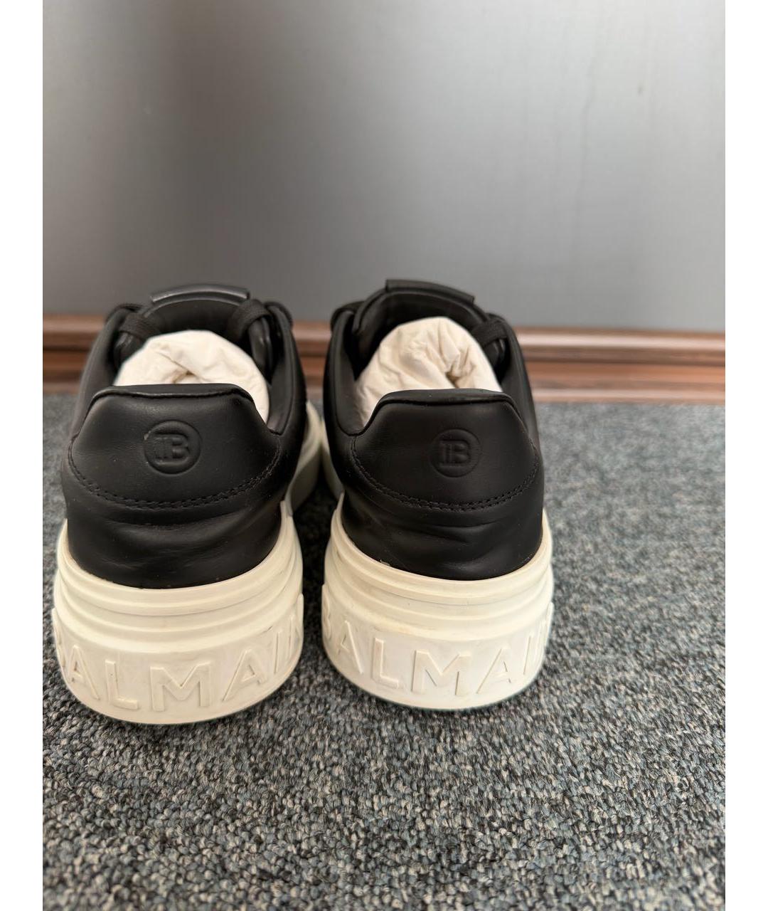 BALMAIN Черные кожаные кеды, фото 4