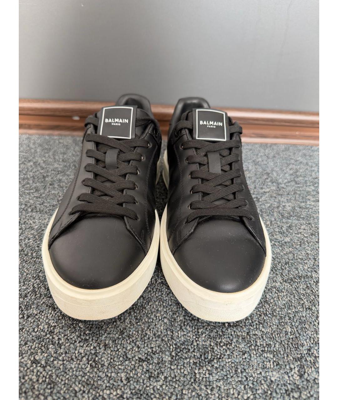 BALMAIN Черные кожаные кеды, фото 2