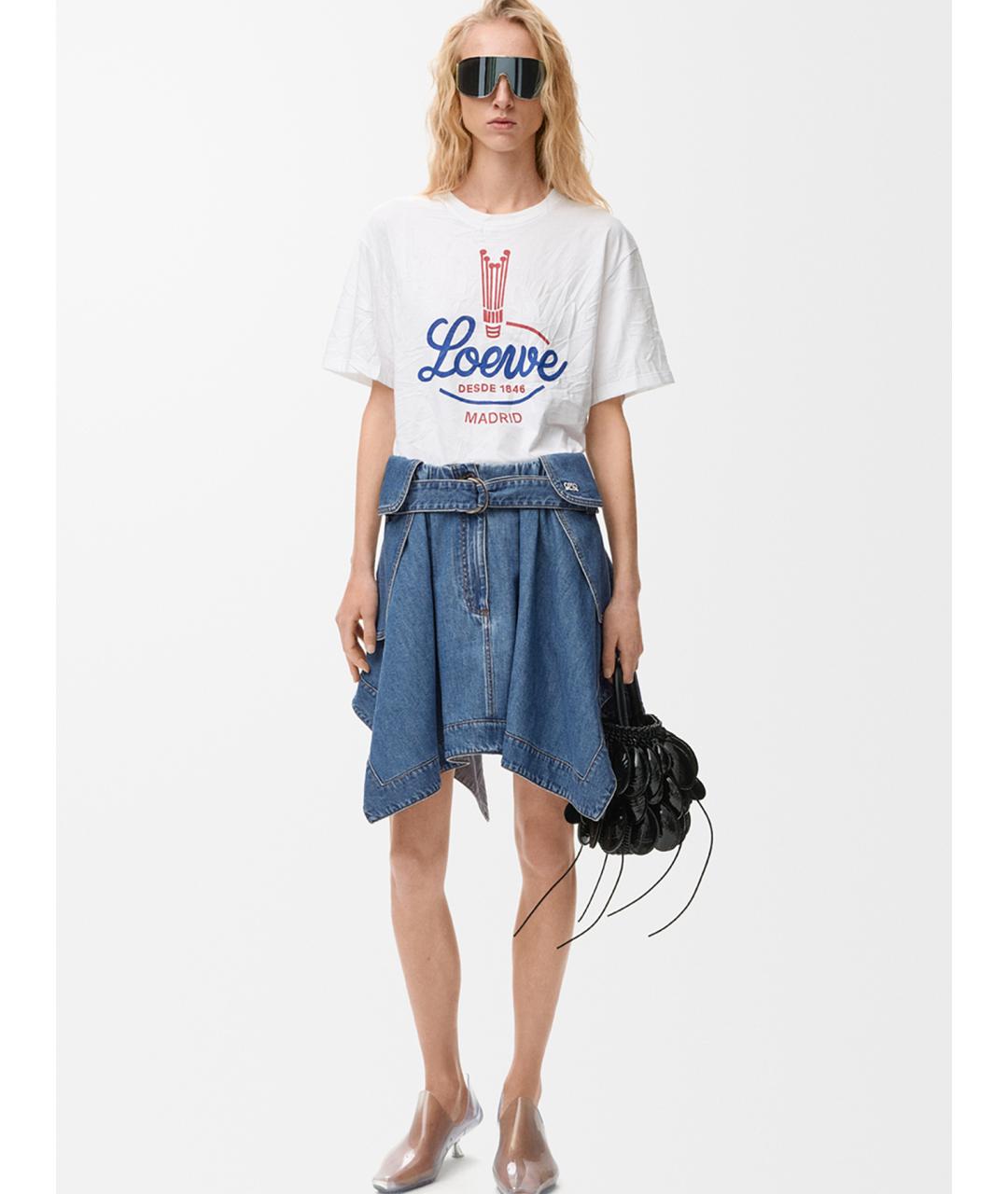 LOEWE Синяя хлопковая юбка мини, фото 2