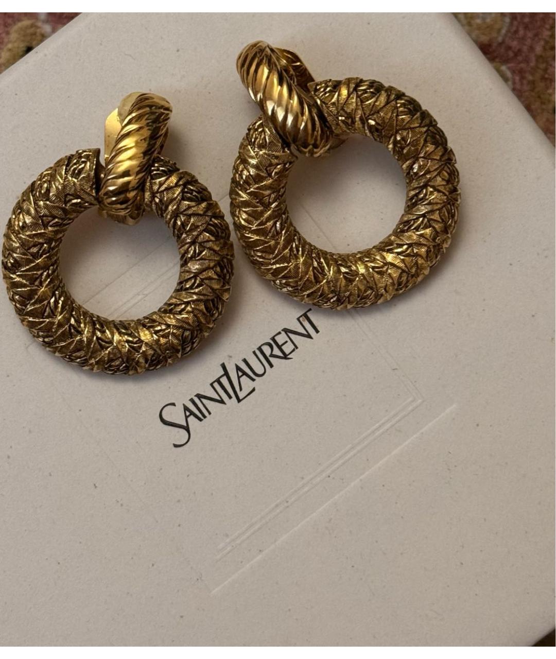 SAINT LAURENT Золотые металлические клипсы, фото 3