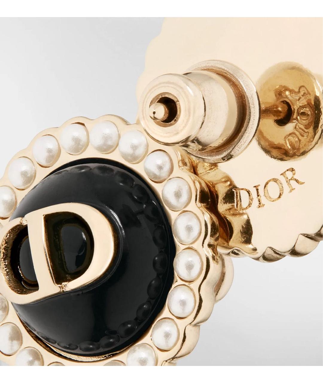 CHRISTIAN DIOR Золотые металлические серьги, фото 6