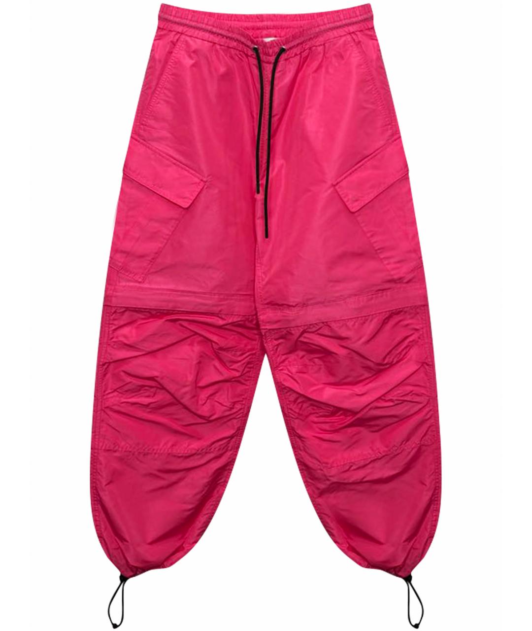 MSGM Розовые полиэстеровые брюки широкие, фото 1
