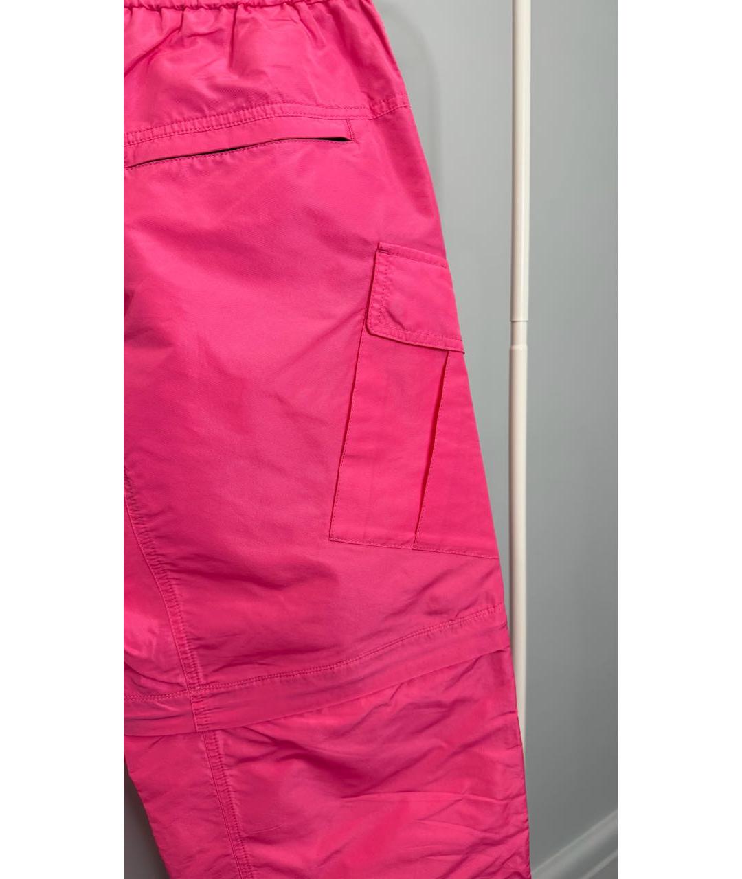 MSGM Розовые полиэстеровые брюки широкие, фото 4