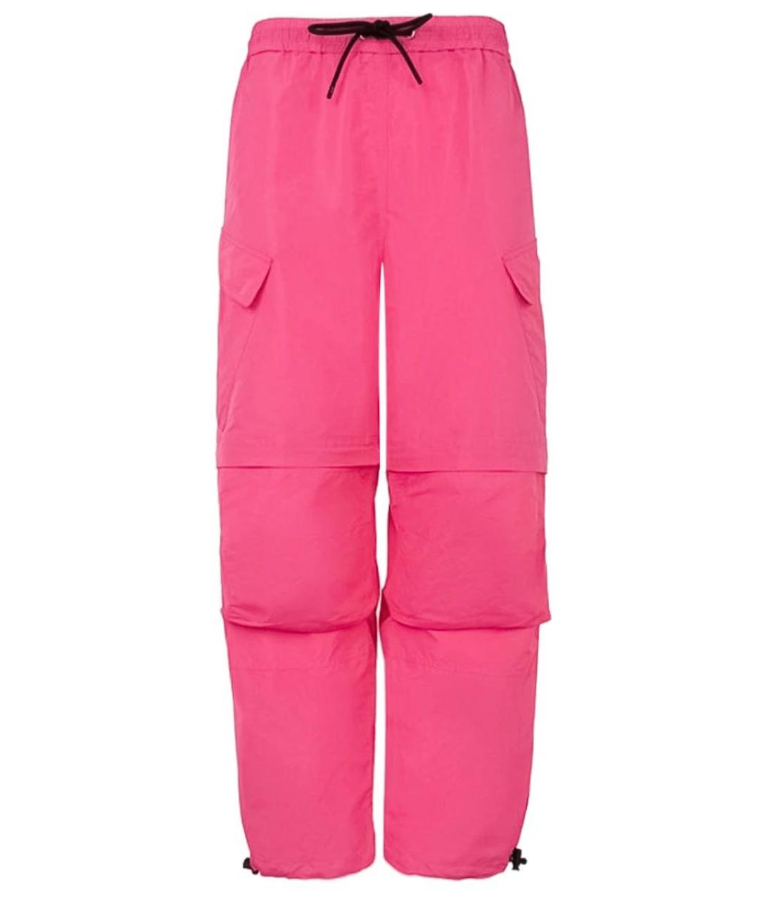 MSGM Розовые полиэстеровые брюки широкие, фото 7