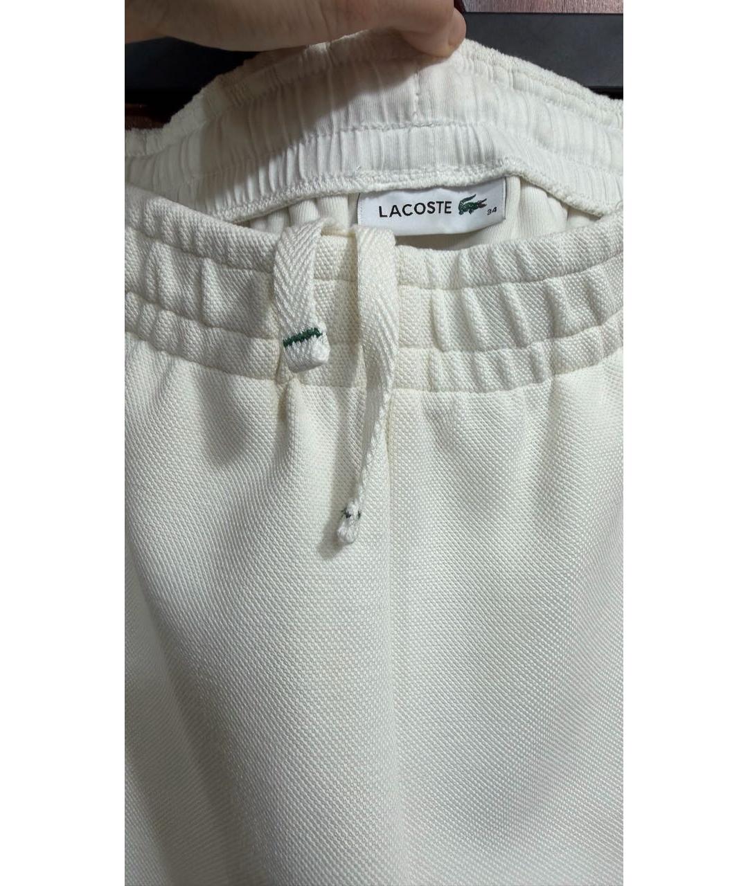 LACOSTE Белые хлопковые спортивные брюки и шорты, фото 3