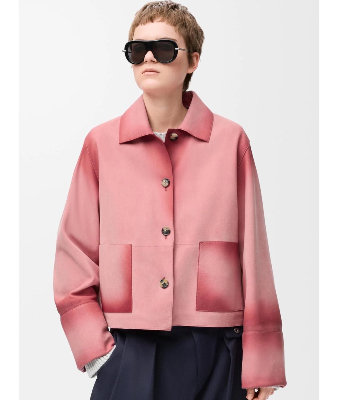 LOEWE Розовая кожаная куртка, фото 3