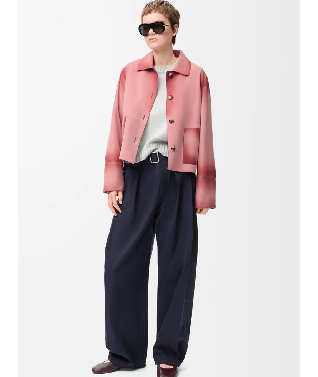 LOEWE Розовая кожаная куртка, фото 2