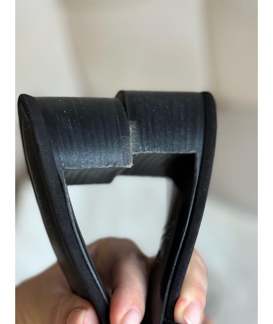 HERMES Черные кожаные сандалии, фото 5