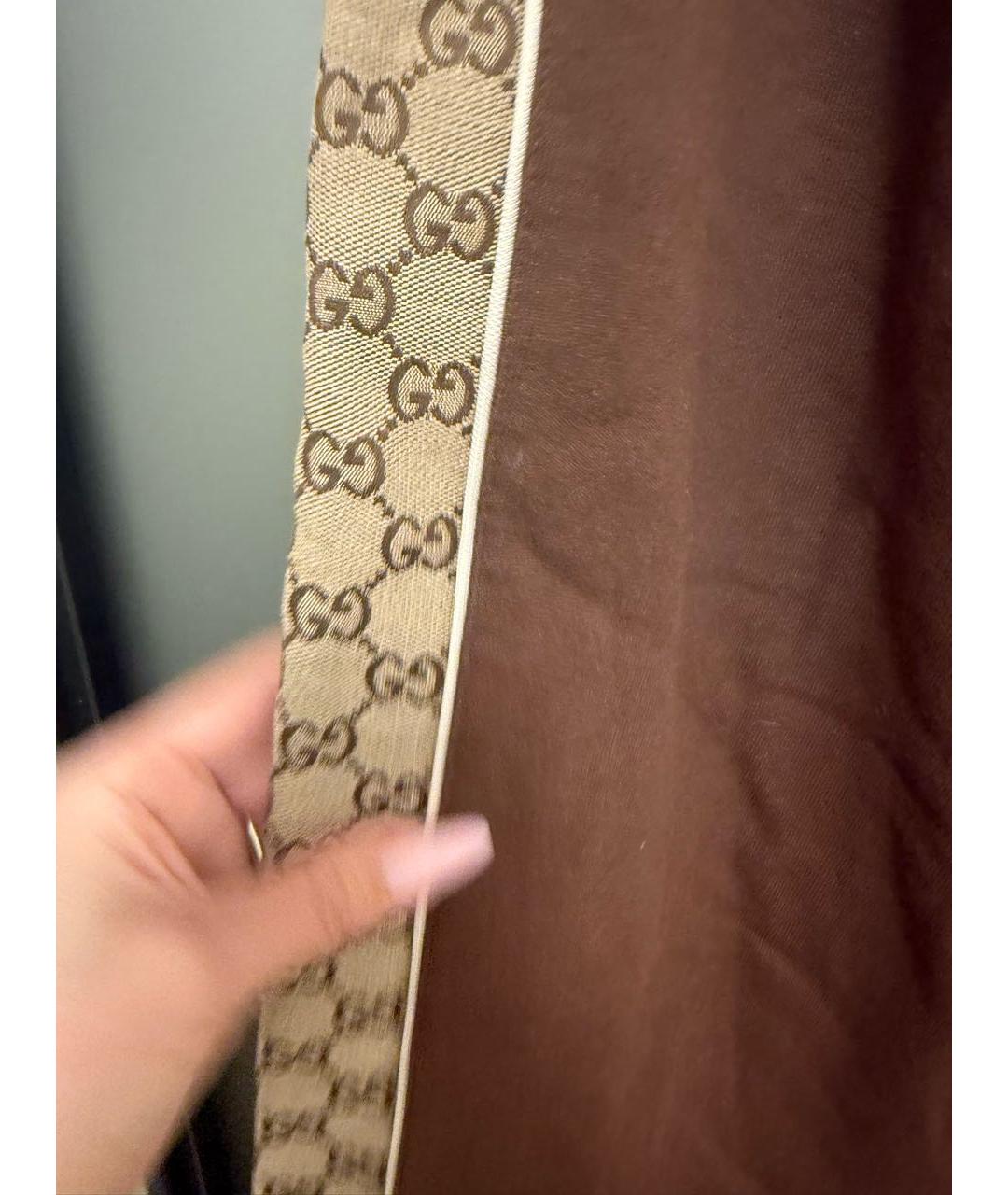 GUCCI Коричневые хлопковые повседневные брюки, фото 5