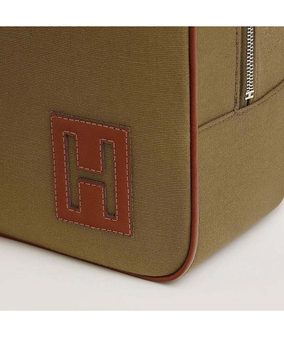 HERMES Хаки косметичка, фото 6