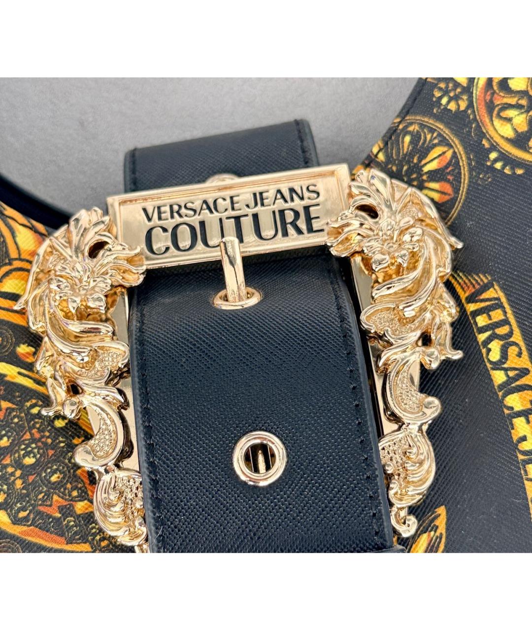 VERSACE JEANS COUTURE Черная сумка с короткими ручками из искусственной кожи, фото 6