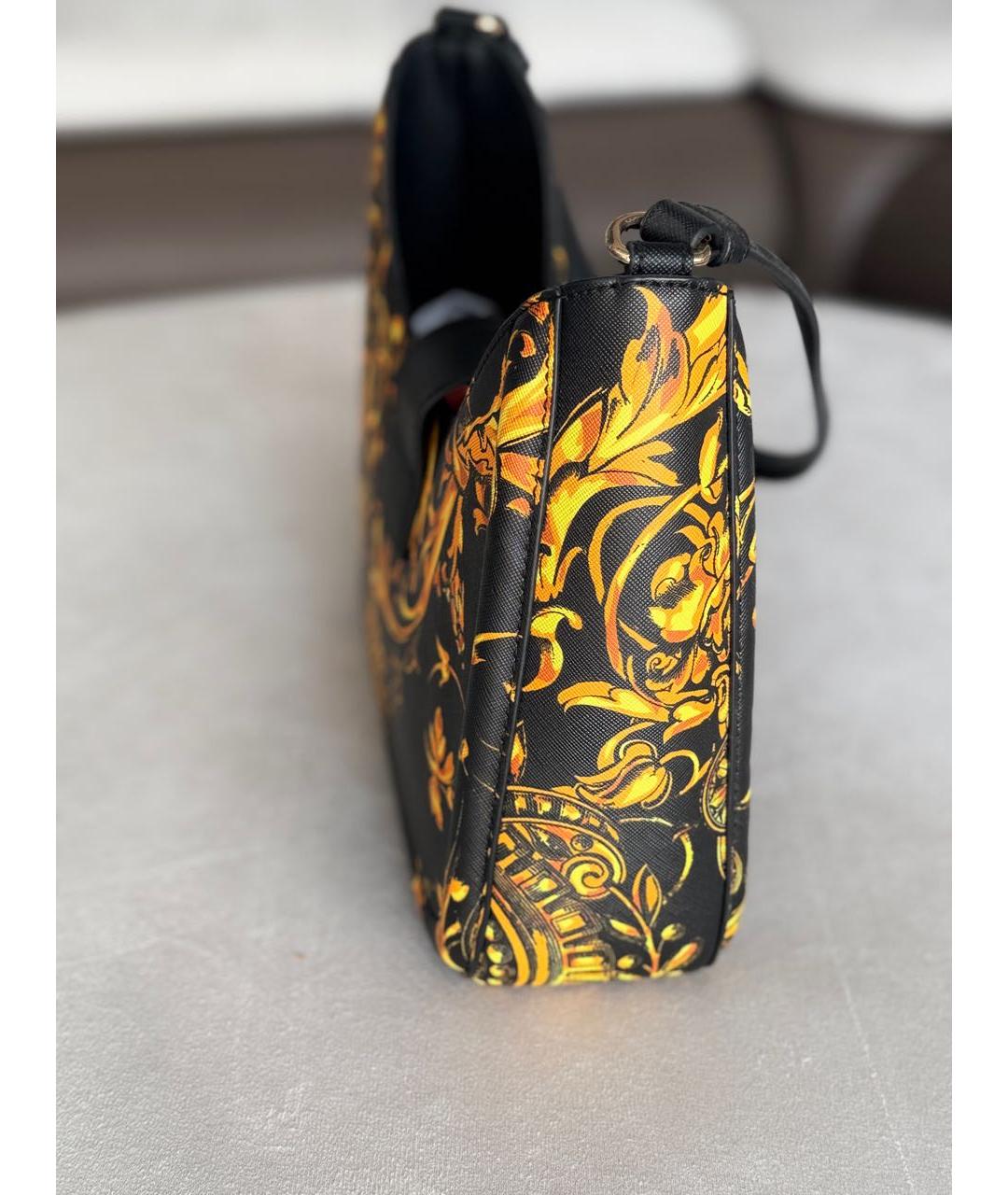 VERSACE JEANS COUTURE Черная сумка с короткими ручками из искусственной кожи, фото 4