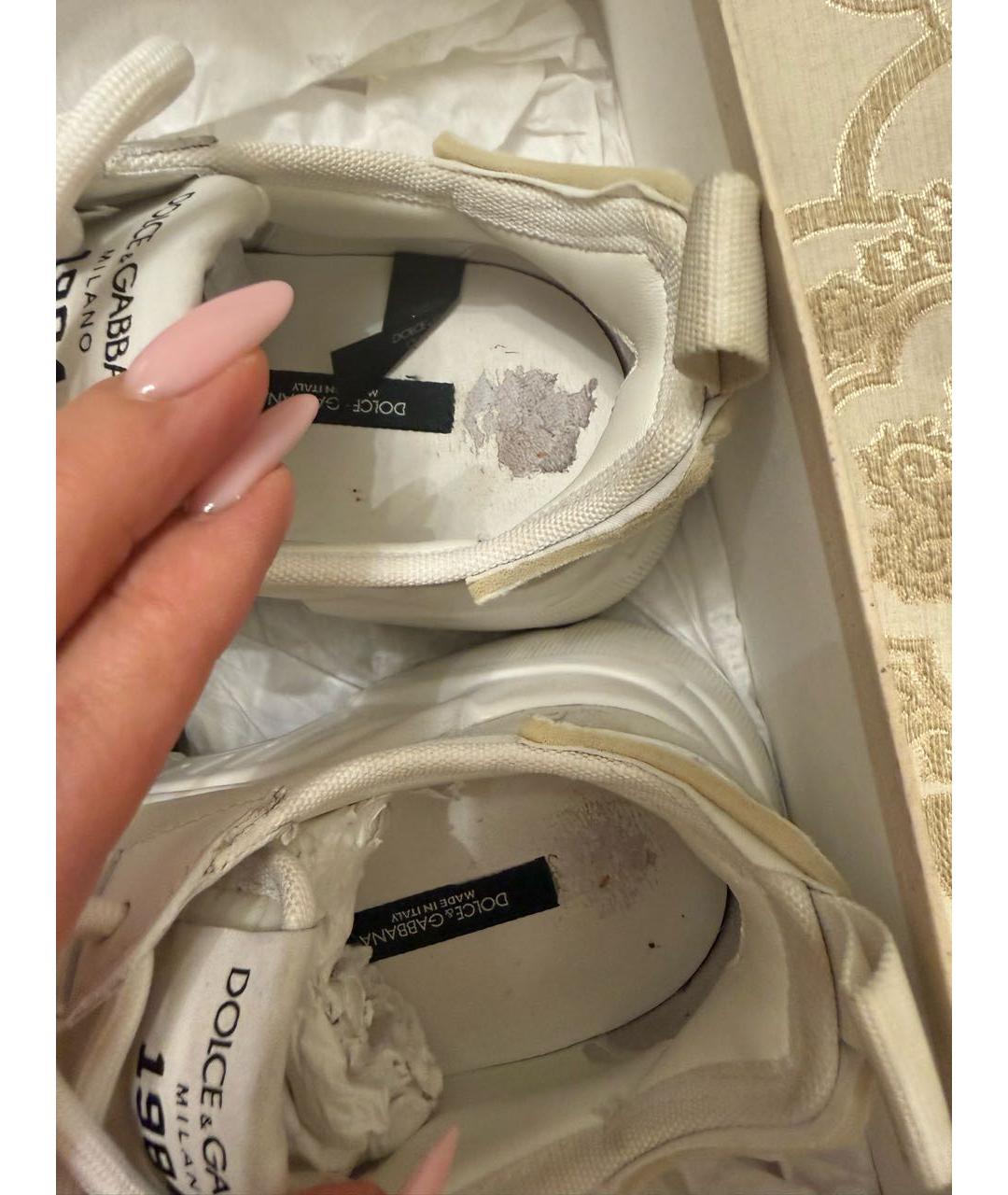 DOLCE&GABBANA Белые текстильные кроссовки, фото 4