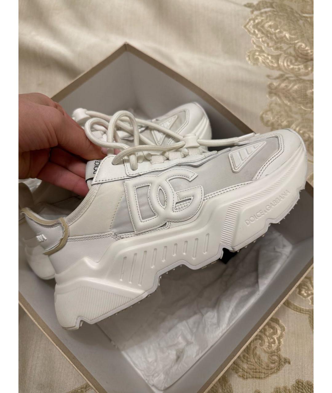 DOLCE&GABBANA Белые текстильные кроссовки, фото 7