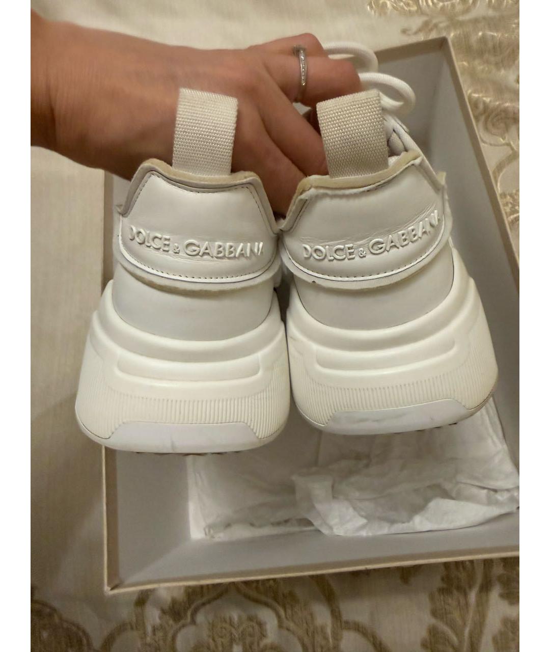 DOLCE&GABBANA Белые текстильные кроссовки, фото 3