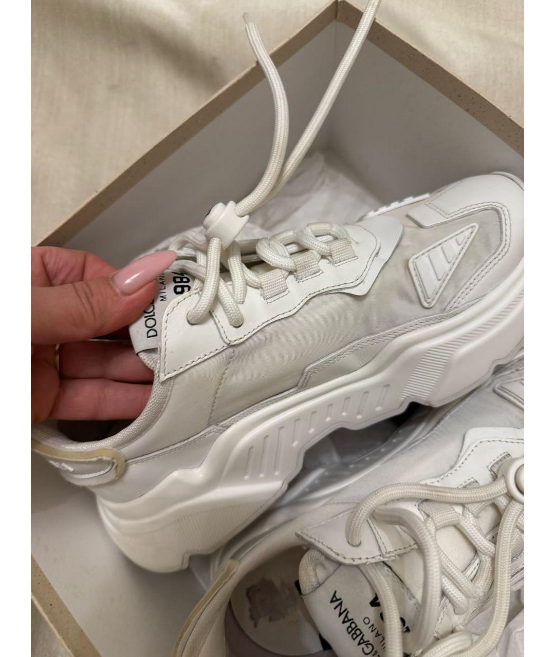 DOLCE&GABBANA Белые текстильные кроссовки, фото 5