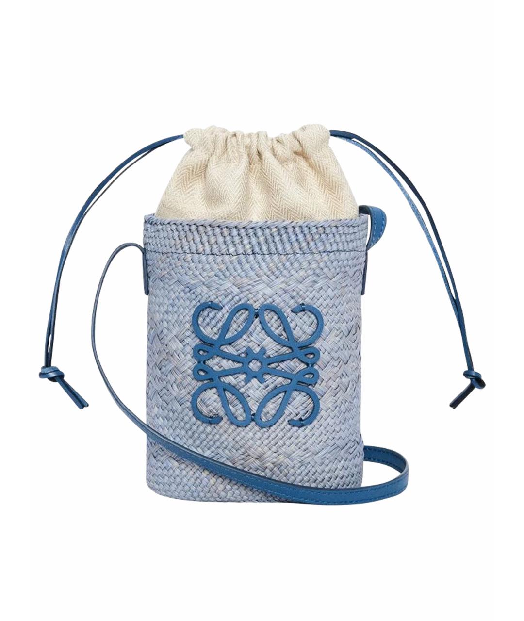 LOEWE Голубая пелетеная сумка через плечо, фото 1