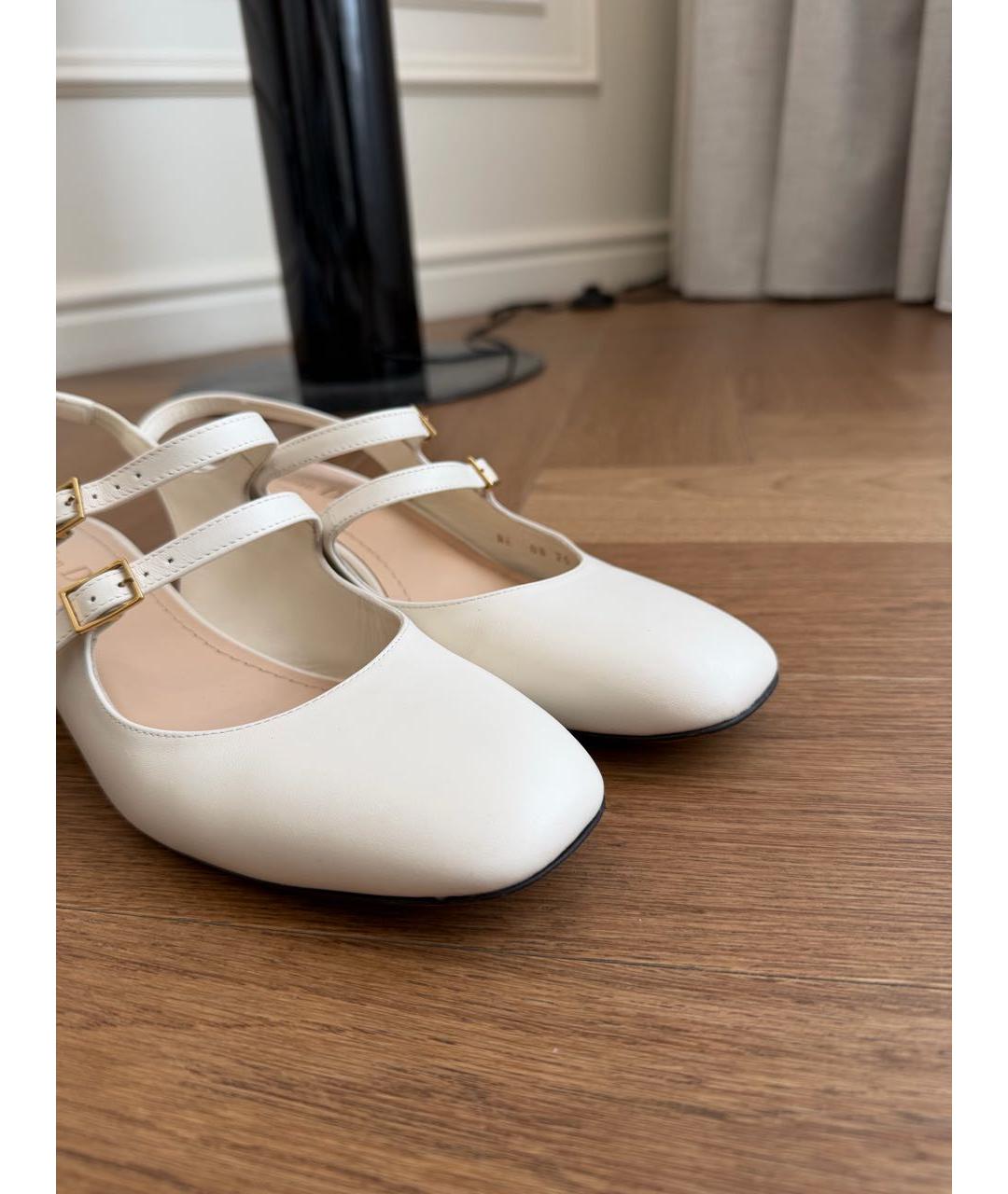 CHRISTIAN DIOR Белые кожаные туфли, фото 4