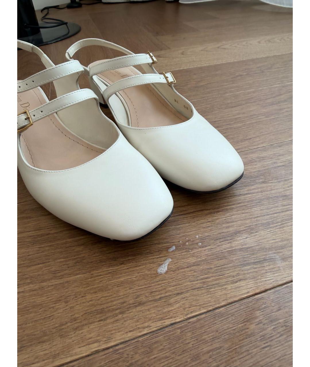 CHRISTIAN DIOR Белые кожаные туфли, фото 6