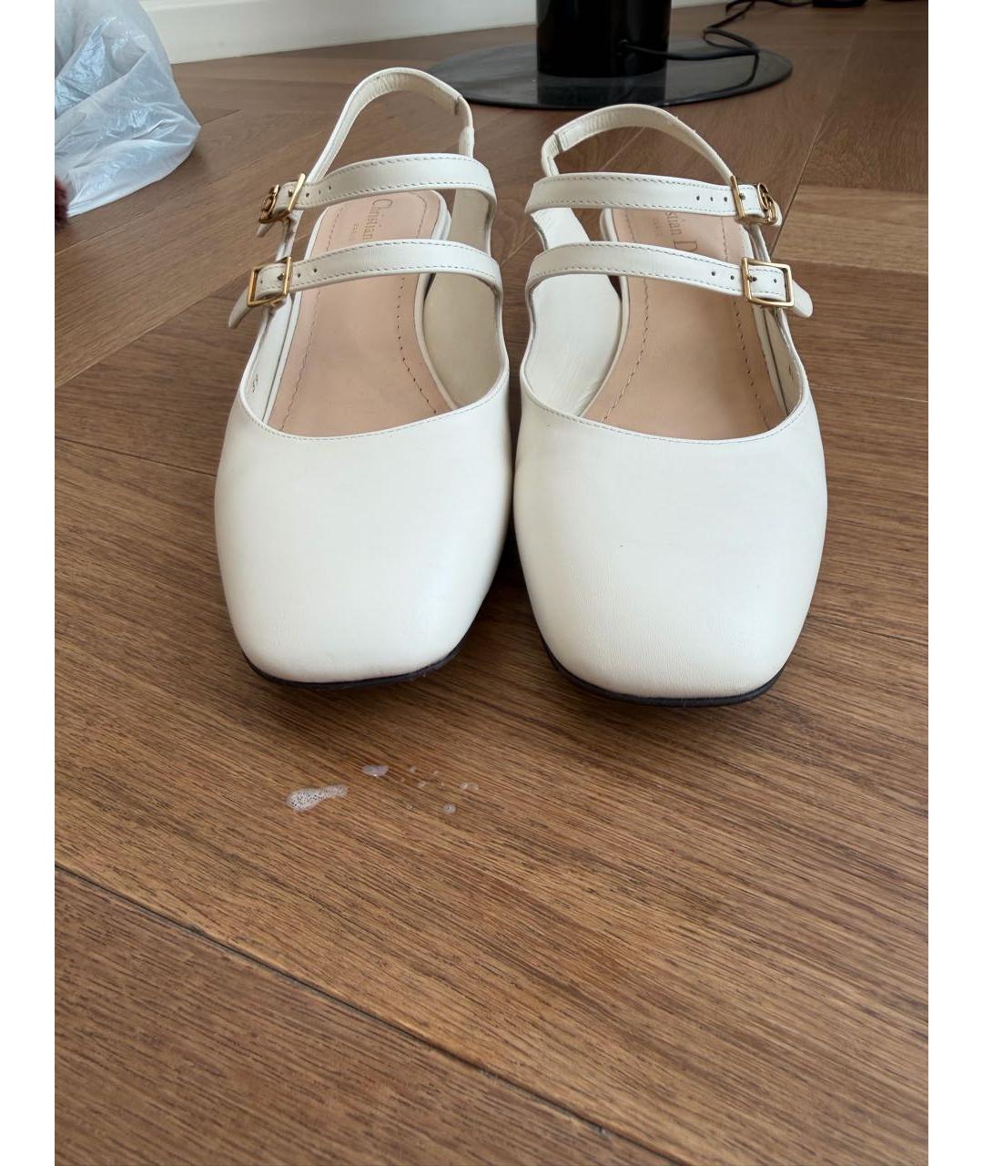 CHRISTIAN DIOR Белые кожаные туфли, фото 5