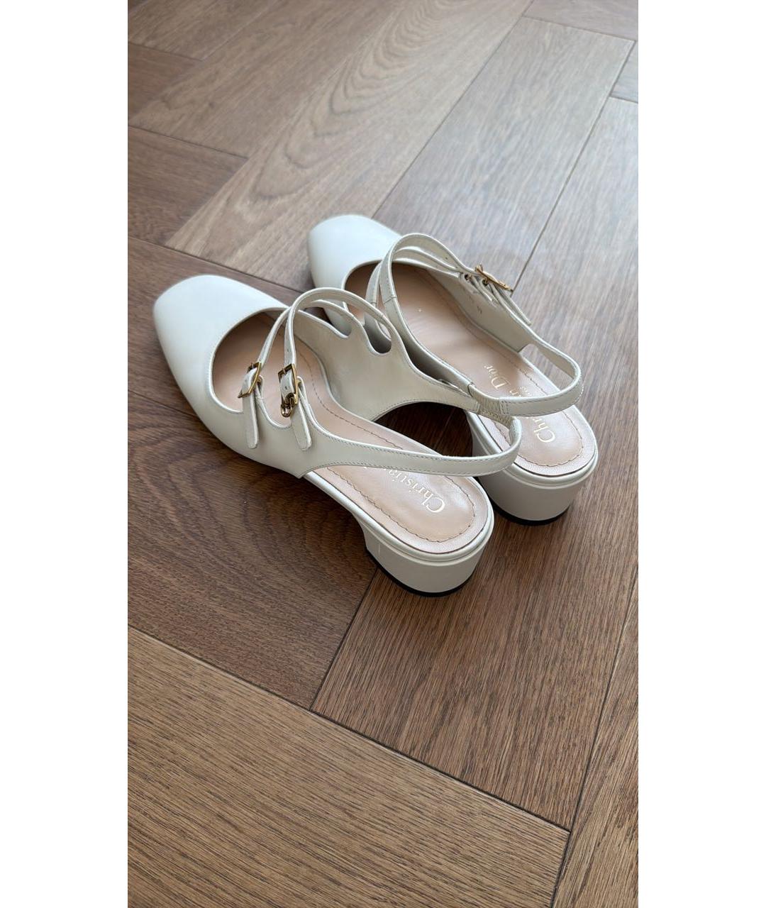 CHRISTIAN DIOR Белые кожаные туфли, фото 2