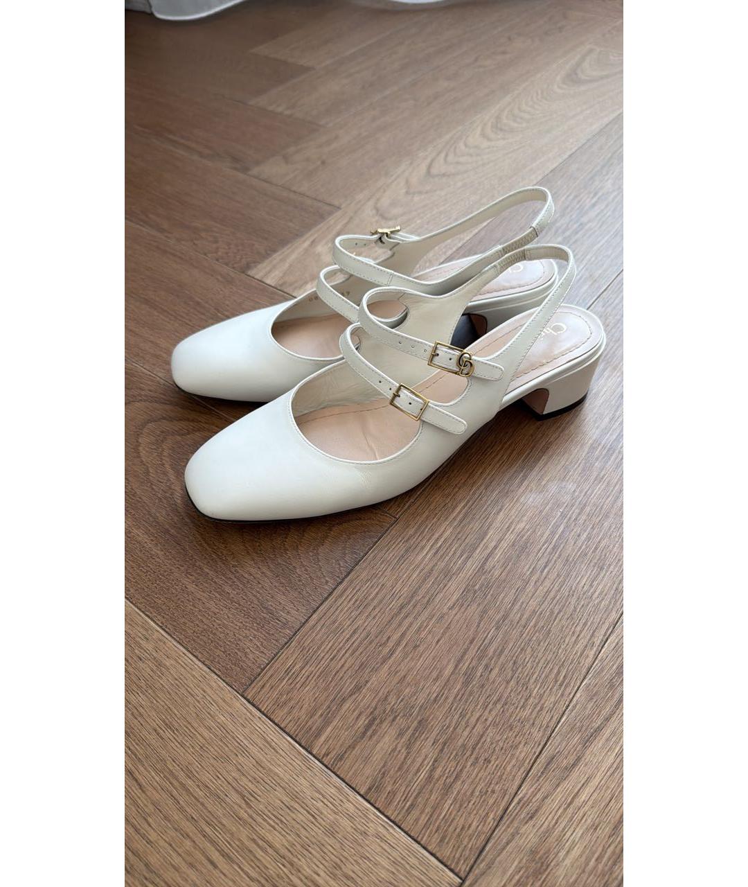 CHRISTIAN DIOR Белые кожаные туфли, фото 7