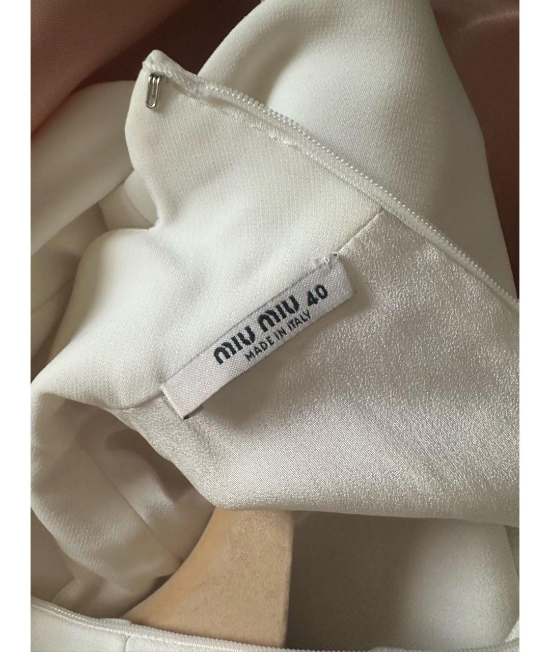 MIU MIU Белое полиэстеровое коктейльное платье, фото 3