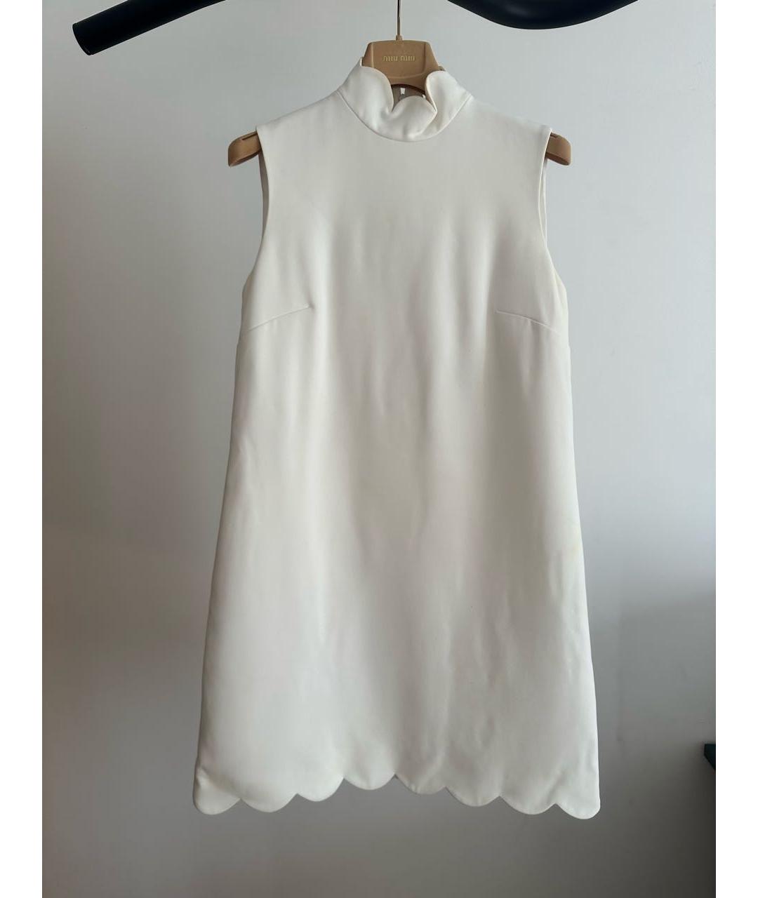 MIU MIU Белое полиэстеровое коктейльное платье, фото 9