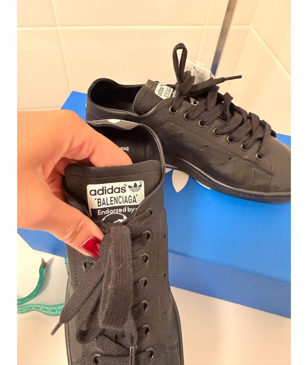 BALENCIAGA Черные кожаные кеды, фото 5