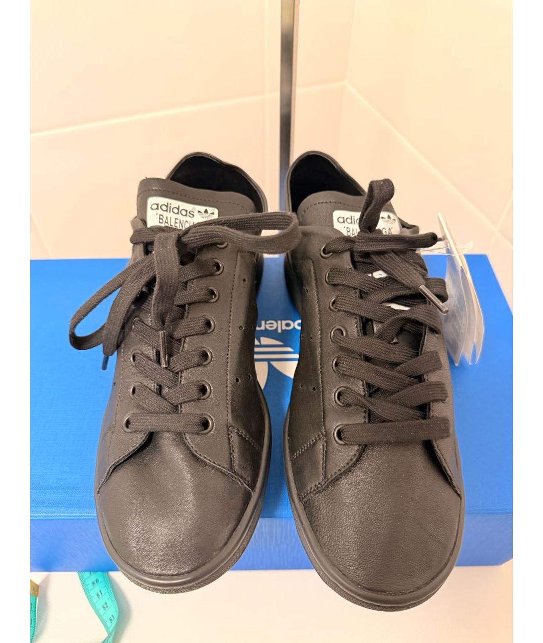 BALENCIAGA Черные кожаные кеды, фото 2