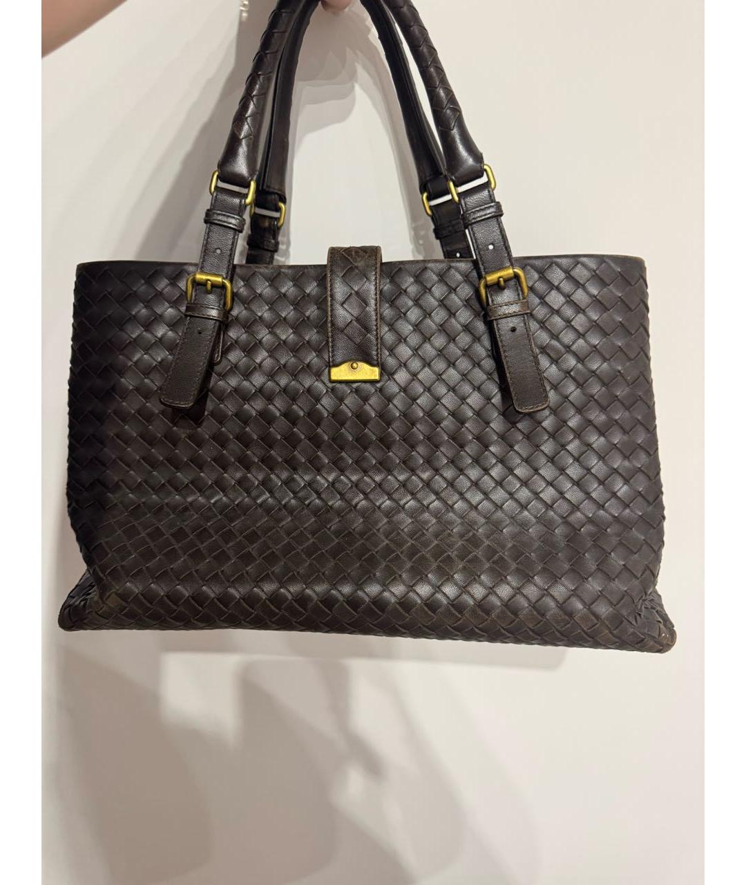 BOTTEGA VENETA Коричневая кожаная сумка тоут, фото 3