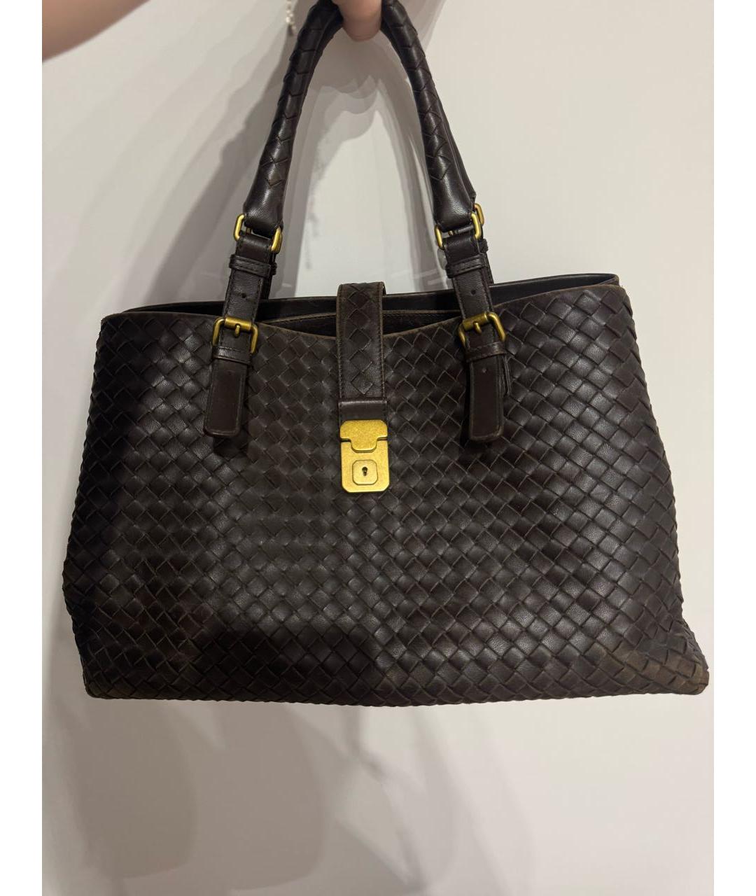 BOTTEGA VENETA Коричневая кожаная сумка тоут, фото 5