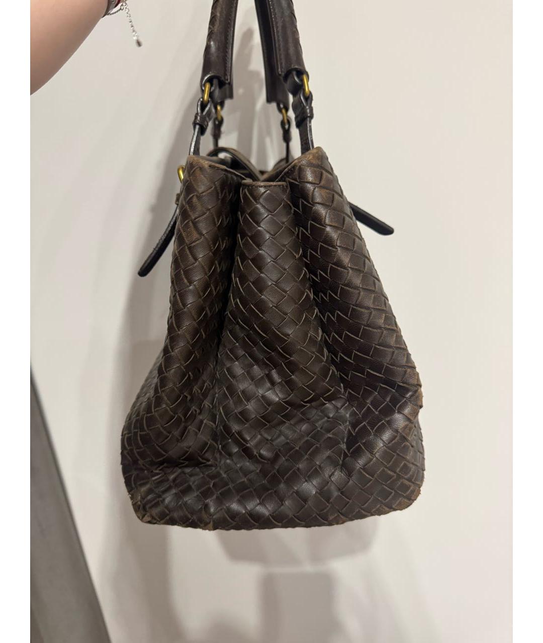 BOTTEGA VENETA Коричневая кожаная сумка тоут, фото 2