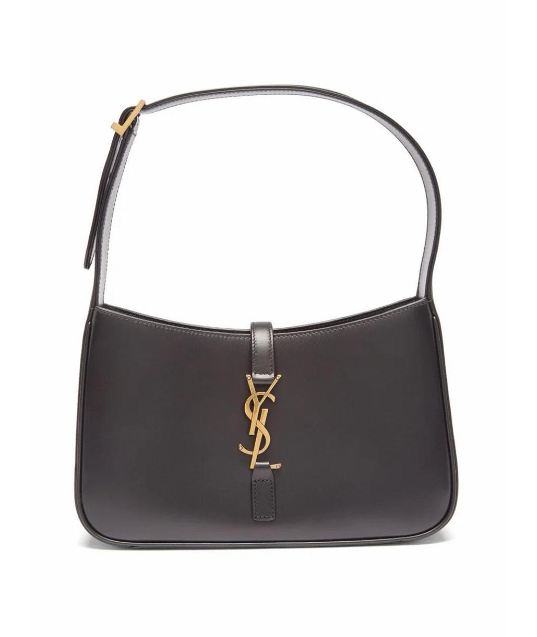 SAINT LAURENT Черная кожаная сумка с короткими ручками, фото 9