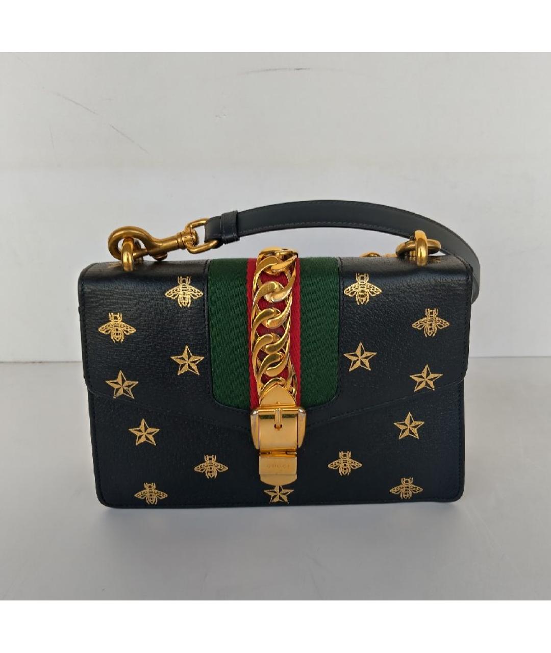 GUCCI Черная кожаная сумка через плечо, фото 10