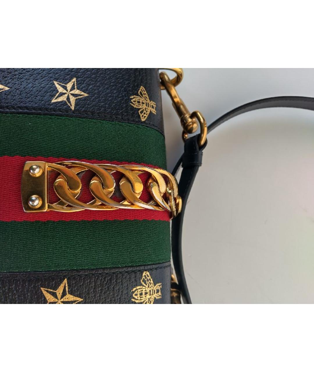 GUCCI Черная кожаная сумка через плечо, фото 9