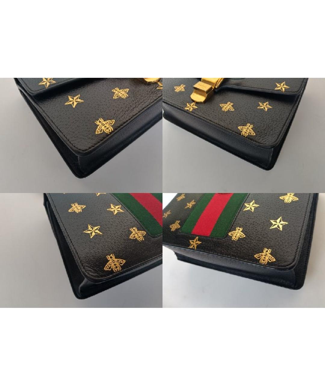 GUCCI Черная кожаная сумка через плечо, фото 4