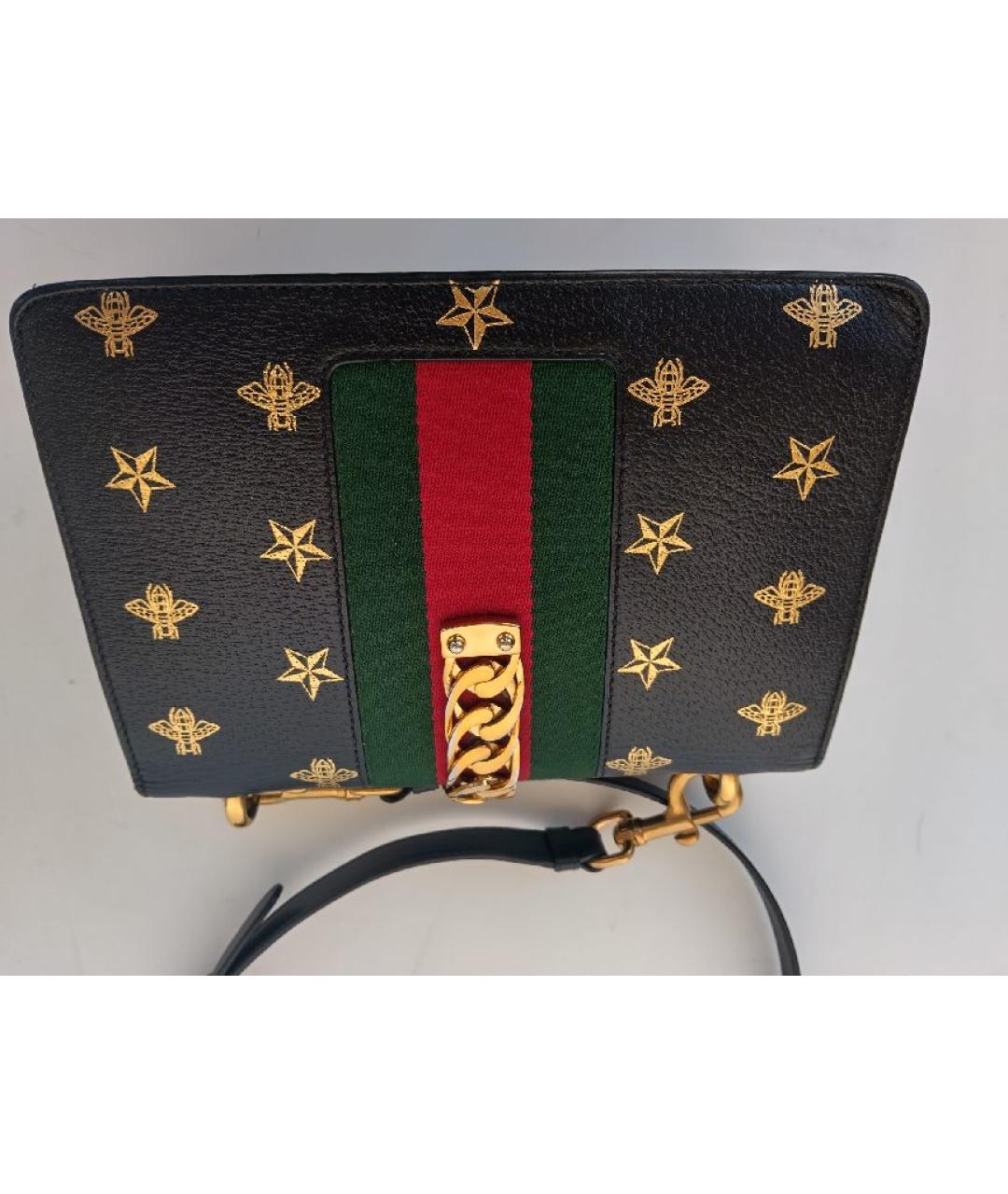 GUCCI Черная кожаная сумка через плечо, фото 3